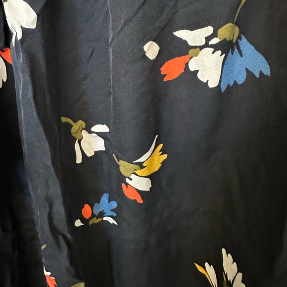 Joie Avari Silk Boho Baby Doll Dress (or Mini Dress) black floral size Large - Picture 3 of 5